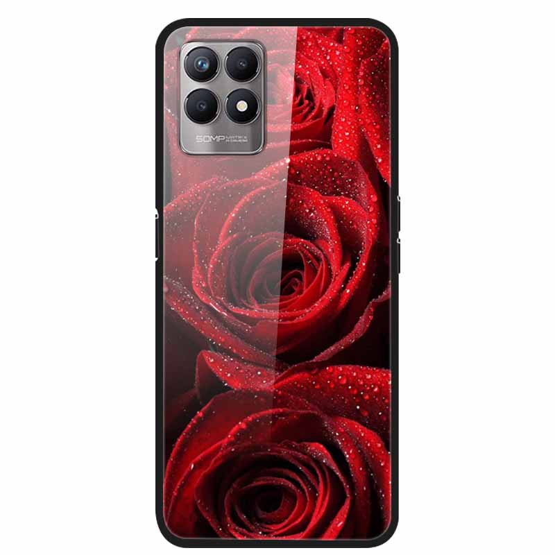 For Realme 8i Cases Realme 8 5G Tempered Glass Hard Back Cover For Realme8 Phone Cases Soft Bumper Fundas for Realme 8 i Realme8