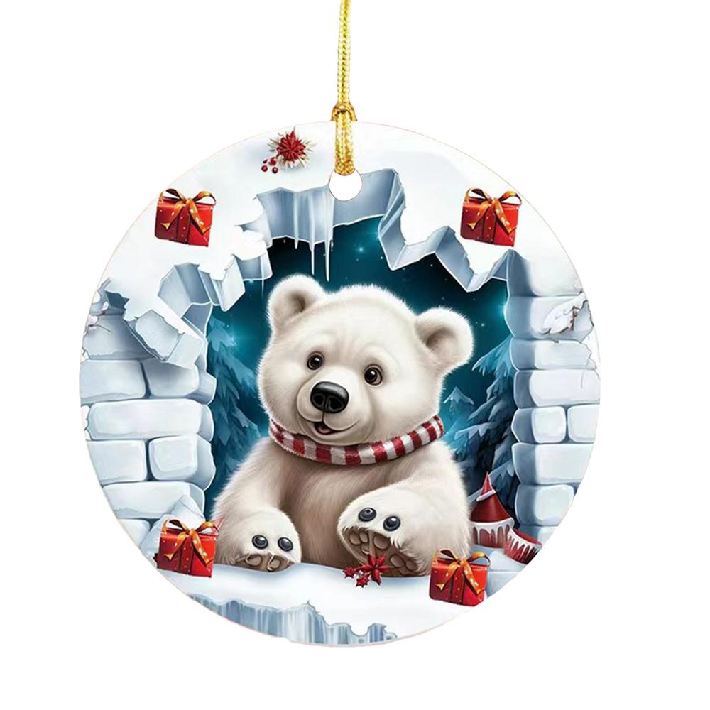 Snowman Ornaments For Christmas Tree Break Through Acrylic Window Ornaments 2D Creative Window Ornaments For Holiday Parties