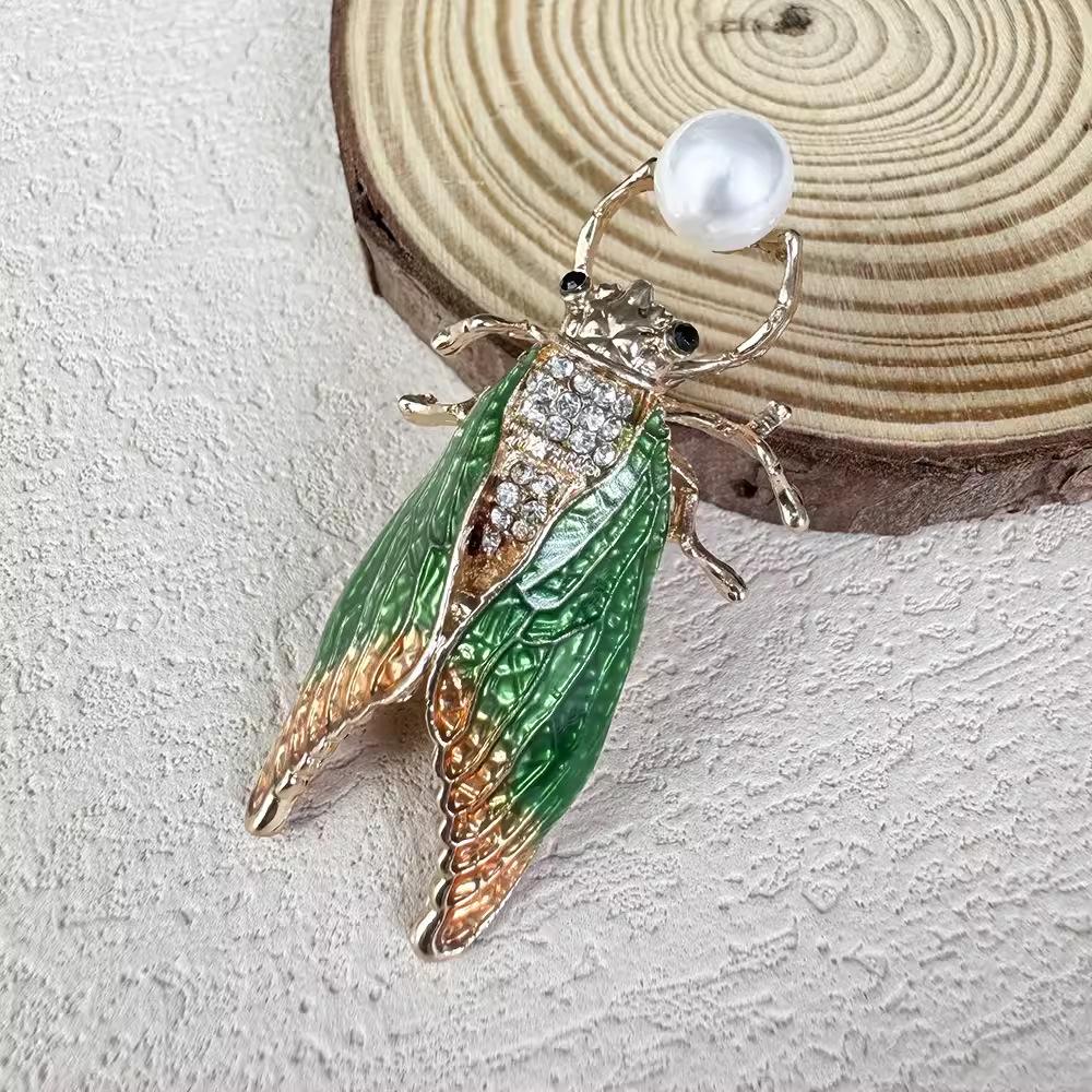 Ручная работа, капающие маслом насекомые Yiming Amazing Golden Cicada Кардиган Куртка Брошь Cicada Унисекс Аксессуары Модная булавка