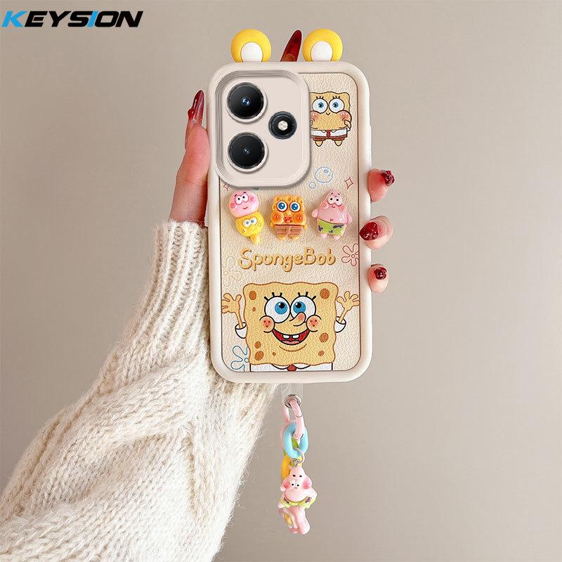 KEYSION Чехол с милым 3D-мультяшным изображением уха для Infinix Hot 30i с браслетом, мягкий силиконовый противоударный чехол для телефона Infinix Hot 30i X669C