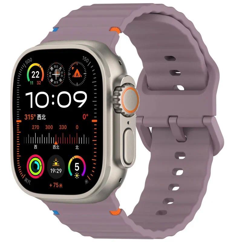 Силиконовый Ремешок Для Apple Watch Серии 10 46мм 42мм Спортивный Браслет Для Iwatch 10 9 8 7 6 45мм 42/44/40мм 38мм Ремешок Наручный
