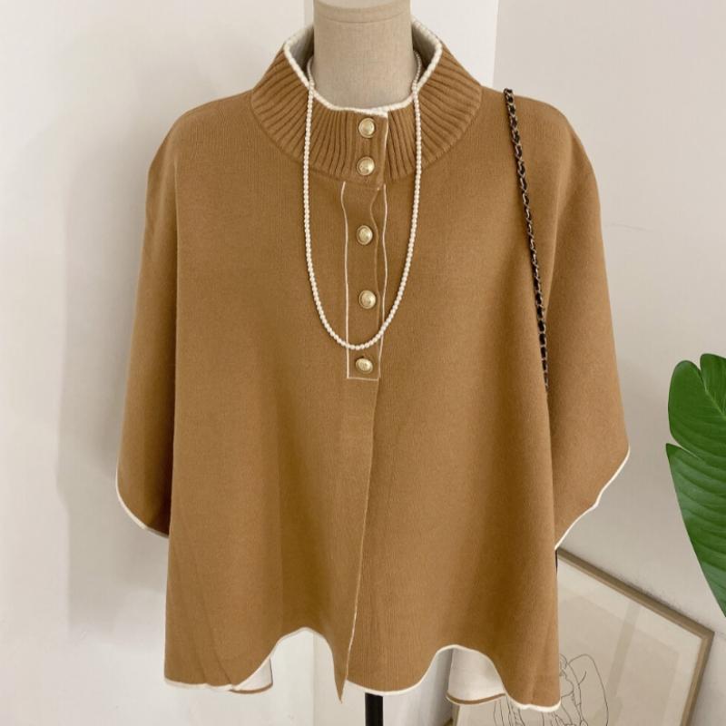 Honey J Women S Colorblock Button Cape Knit Cardigan  2color 