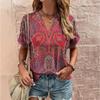 V Neck T Shirts 3D Floral Print Women Short Sleeve Tops Summer Casual Lovers Couples T Shirt