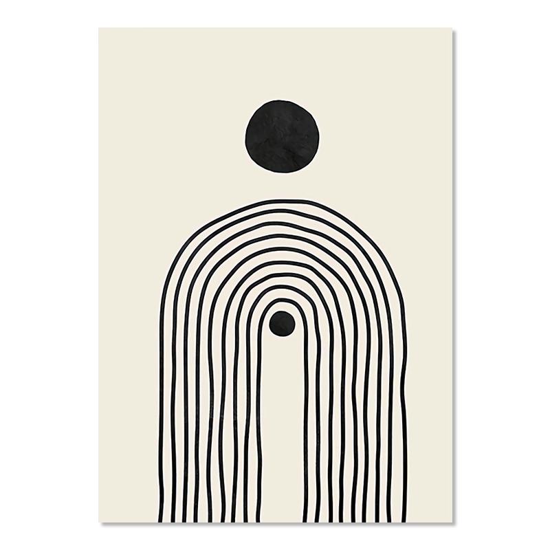 Бохо Монстера Пальмовый Лист Настенные Панно Линии Геометрии Художественный Плакат Солнце Луна Настенные Плакаты Абстрактное Искусство Живопись Cuadros Decorativos