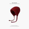 Women's Woolen Beanie with Ear Protection and Plush Lining - Ideal for Big Head Circumference, Small Face, Autumn/Winter