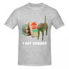 Unisex I Eat CeUnisext Cursed Cat Funny Meme T Shirt Streetwear Oversized Cotton Crewneck Custom Sleeve Tee Shirt