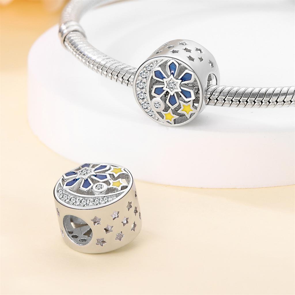 925 Silver Accessories Pendant Bead Ornament Christmas Snowman DIY Bead Bracelet Necklace 2026