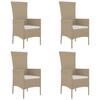 VidaXL Garden Chairs with Cushions 4 Pcs Woven Resin Beige 319533
