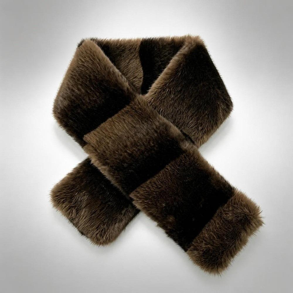 Double-Sided Faux Fur Hat Scarf Set Windproof Plush Hat Scarf Soft Bucket Hat Scarf For Women