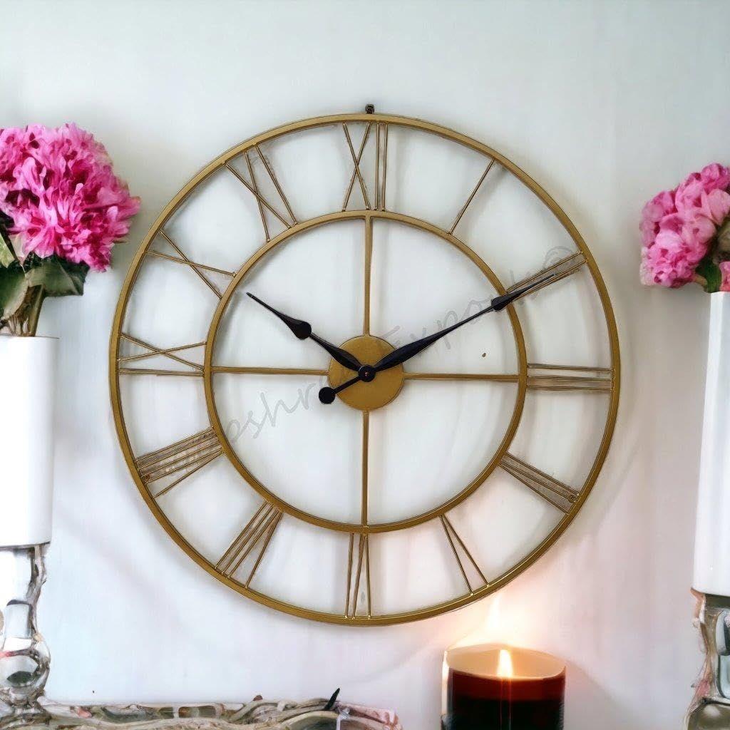 Часы Ручной Работы Очень Большие Аналоговые Настенные Часы / Цвет Латуни / 30 Дюймов (75 См'С)