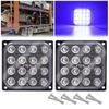 Ygmylandbb LED Strobe Light Truck Side Marker Lamp Emergency Warning Light 12V 24V Square 16 LEDs Steady On and Fast Flashing Flash Light for Set of 2