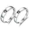 Trumium 100% 925 Silver Rings Custom Adjustable Sun and Moon Matching Rings Couples Ring Engagement Wedding Bands Free Engraving