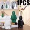 1pcs Nordic Style Resin Robot Vase Creativity Home Interior Office Desk Cupboard Living Room Tv Cabinet Insert A Vase Decoration