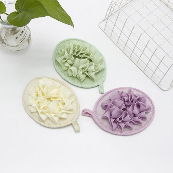 Прочная мочалка из люфы 2 в 1, дизайн, приятный для кожи, простой в использовании, эластичный ремешок для руки, губка для щетки для тела