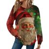 Женская мода Рождественский свободный топ с длинным рукавом и круглым вырезом