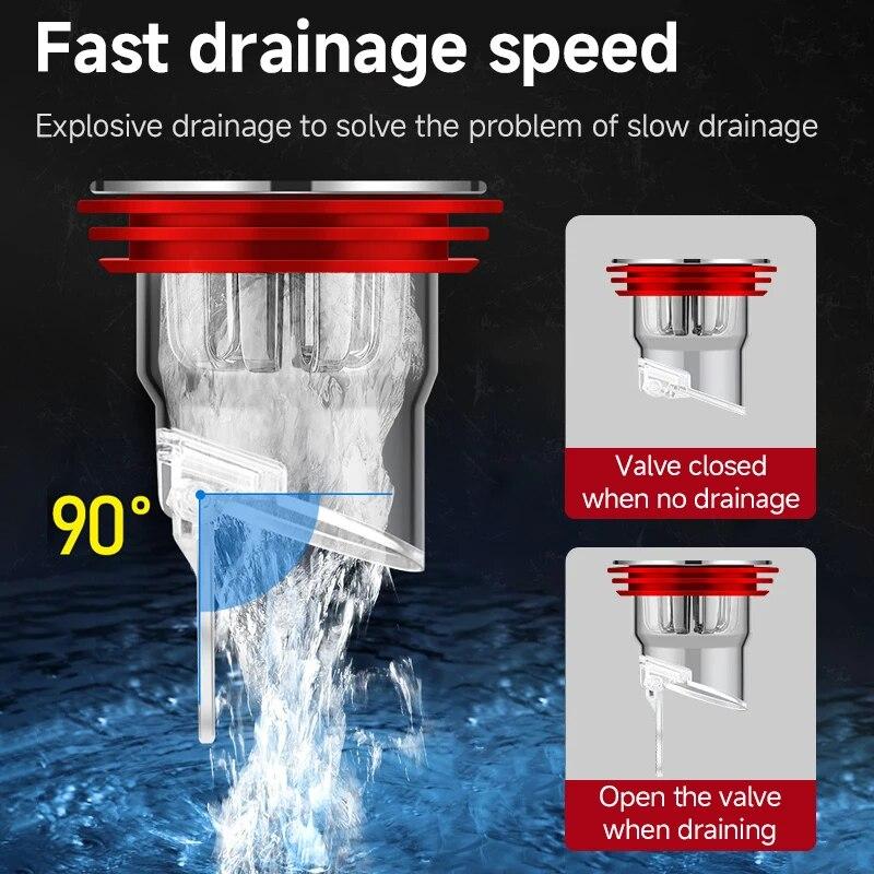 Odor Proof Floor Drain Valve-Sewer Core Backflow Preventer Shower Floor Drain Plug for Kitchen Bathroom Toilet Sewer