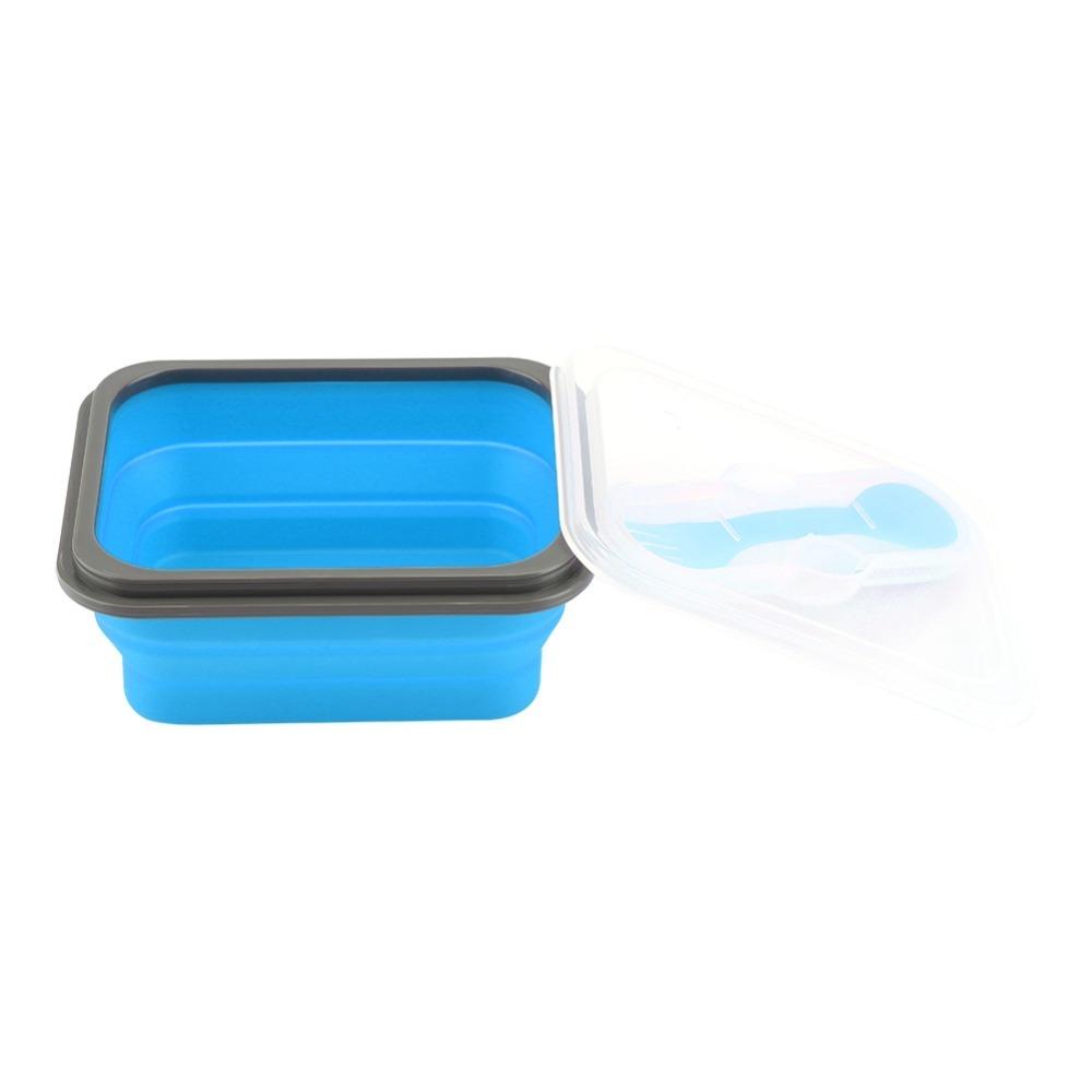 Silicone Collapsible Lunch Box 600ml Portable Storage Bowl For Outdoor Travel
