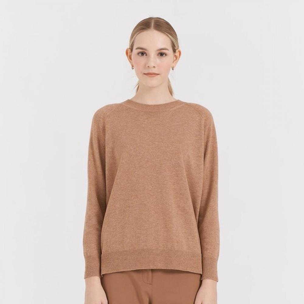 Dal Cashmere Pullover Camel Raglan Shoulder