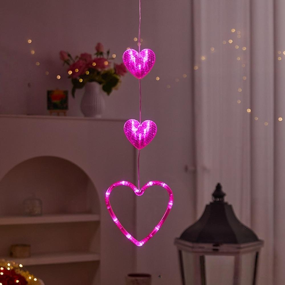 Waterproof Heart Curtain Fairy Light Creative Suction Cup Atmosphere Light  Proposal Ceremony