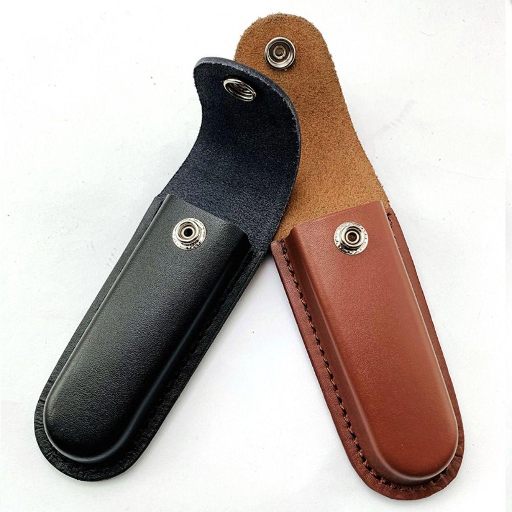 Brown Leather Leather Sheath Pocket Fixed Sheath Pouch Bag Camping Accessory