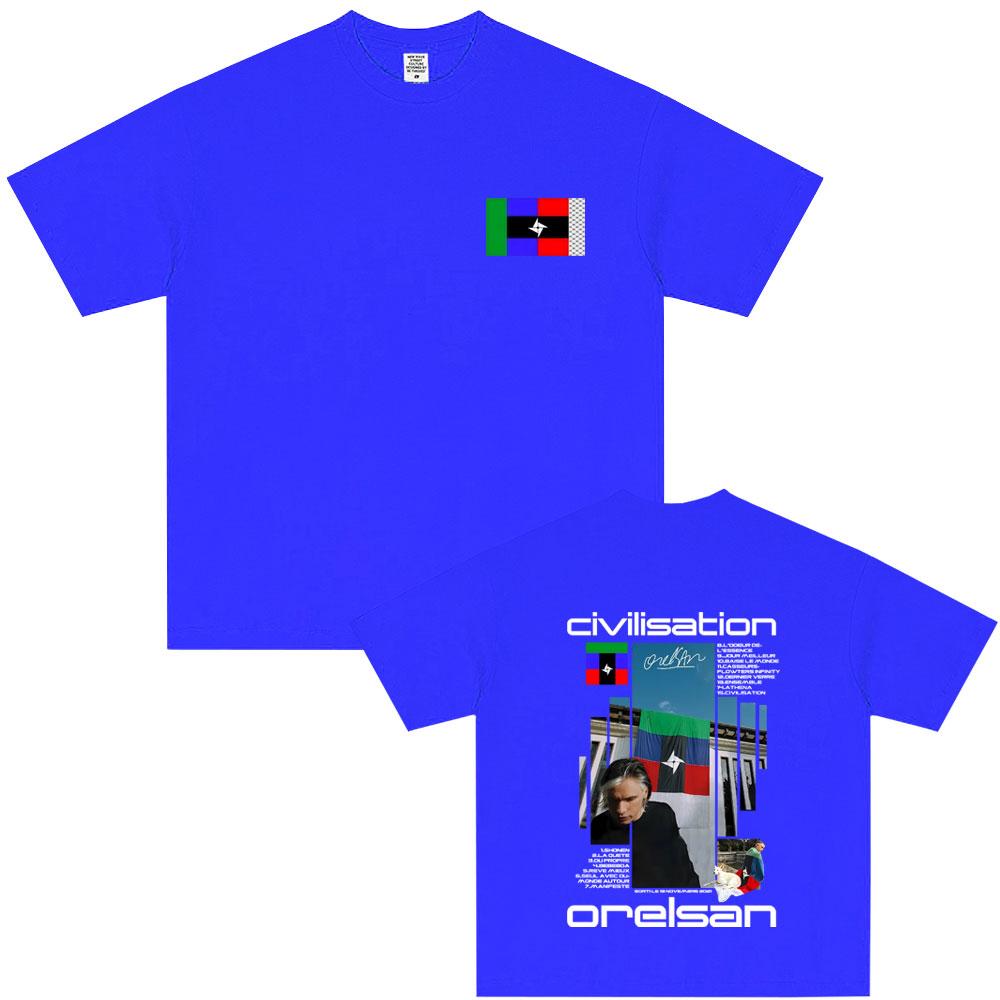 Rapper Orelsan Civilisation Album Graphic T Shirts Unisex Casual Soft Cotton Tshirt Unisex Unisex Hip Hop Fashion Pop Music Tshirt