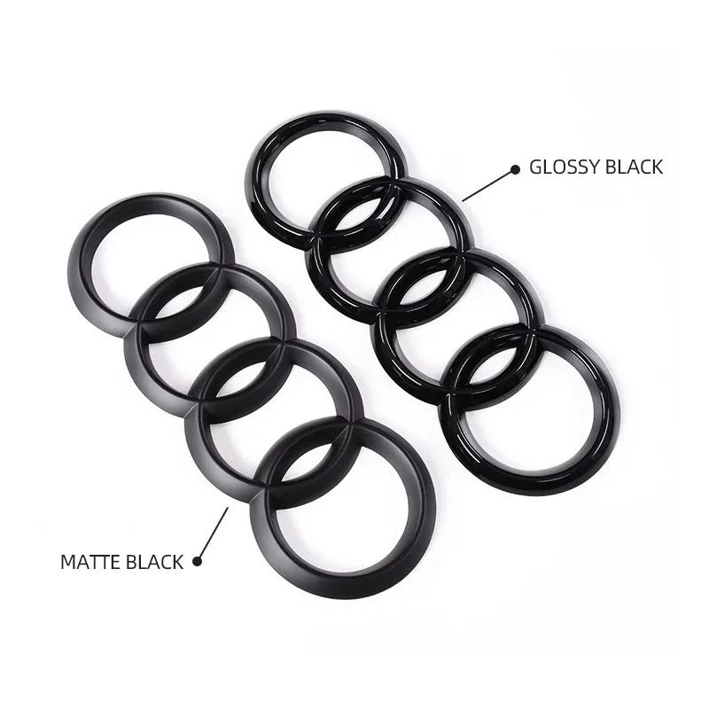 ABS Four Ring For Audi A3 A4 A5 A6 A7 A8 Q3 Q5 Q7 Q8 Car Accessories Car Logo Cover Front Grille Badge Rear Trunk Emblem Decal