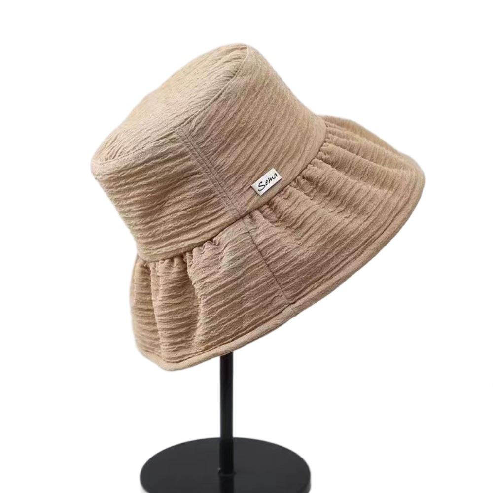 Foldable Wide Brim Sun Hat Breathable Solid Color Bucket Hat Fashion Fishmen Hat  Summer