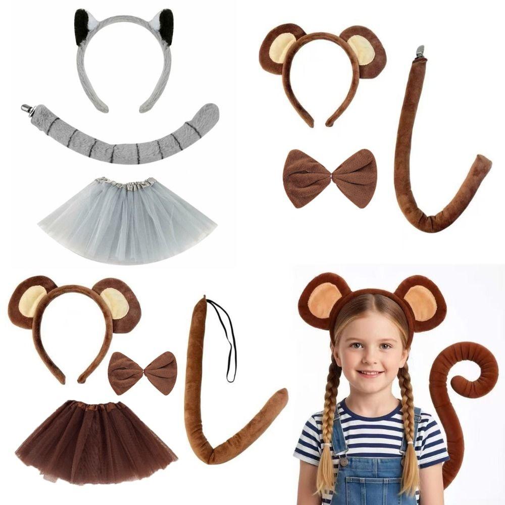 Unique Kids Monkey Headband Funny Animal Costume Props Monkey Ear Headband Cosplay Performance
