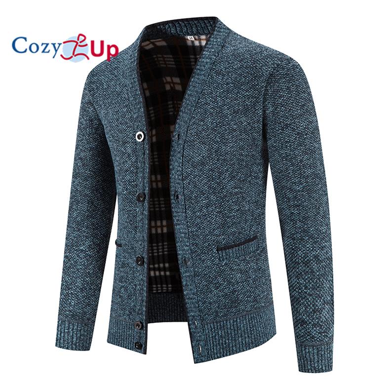 Cozy Up Мужской теплый свитер-кардиган с длинными рукавами, осенне-зимняя куртка