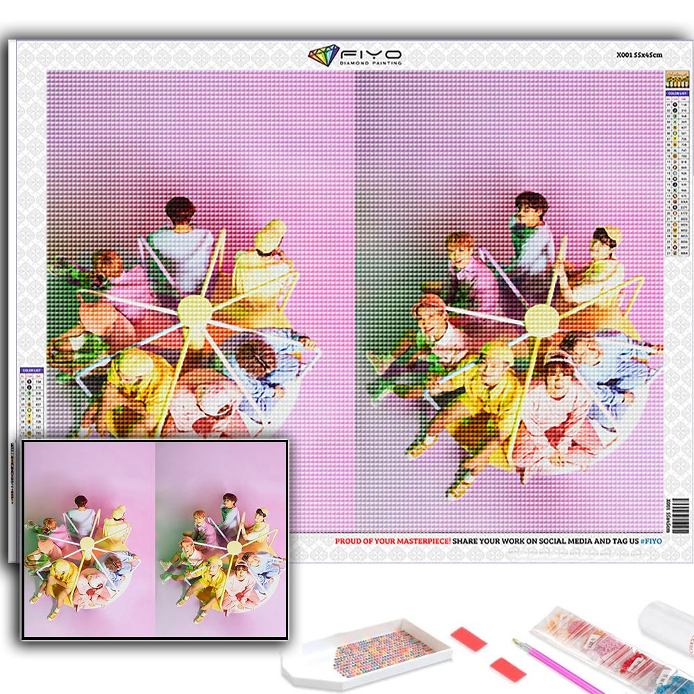 5D DIY Алмазная живопись Вышивка крестом Корейская мужская группа Алмазная вышивка Мозаика Настенное искусство Домашний декор