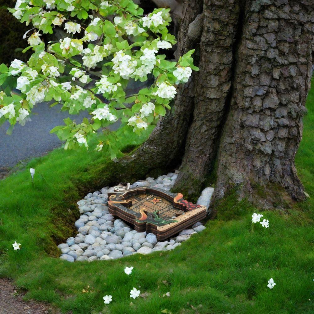 Садовое искусство Феи Дверь Фигурки Винтаж Дерево Миниатюрная Креативная Дверь для Феи Сада