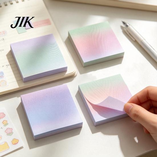 Waterproof PET Memo Notes Gradient Pearlescent Adhesive Notes, Matte Self-Stick Pads, Removable Sparkling Smooth Writing Office Stationery Sand Index