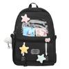 Student School Bag Girls Large Capacity Lightweight Nylon Backpack Multifunctional Solid Color Backpack