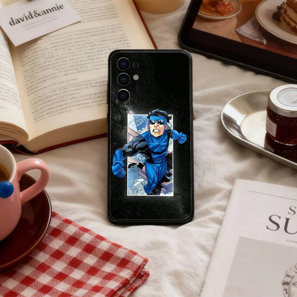 S-Subversive I-Invincible Cartoon Phone Case For Samsung S 25,24,23,22,30,21,10,9,Ultra,Plus,Lite,FE,4,5 G Soft Black Case