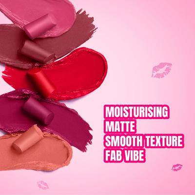Матовая помада Elle 18 Color Pops, оттенок Berry Tea, Увлажняющая в стике, с витамином E, Высокопигментированная, обогащенная маслом жожоба и маслом ши