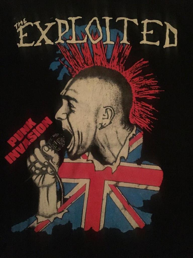 Rare THE EXPLOITED PUNK INVASION Cotton Black Men S-234XL T-Shirt