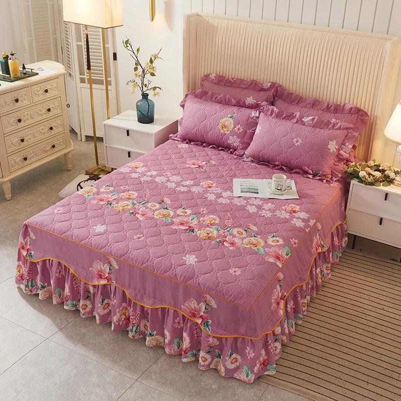 1 шт. простыни для кровати, толстые теплые эластичные наматрасники Queen, покрывало, юбка для кровати, свадебная юбка без наволочки