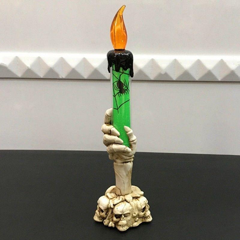 Spooky Halloween Skull Skeletal Hand Stand Led Candle Lamp With Vibrant Colors