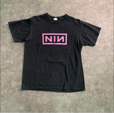 Nine Inch Nails NIN Repint Графическая Футболка Группы Винтажный Стиль Черная Унисекс