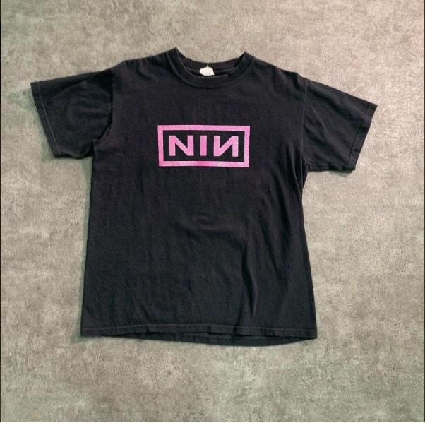 Nine Inch Nails NIN Repint Графическая Футболка Группы Винтажный Стиль Черная Унисекс