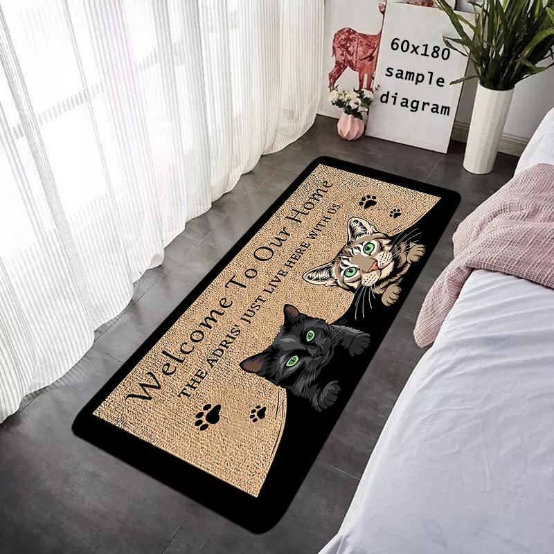 Doormat German Shepherd DogFlannel Floor Mat  Cute Dogs Cats Indoor Foot Rug Fluffy Bedside Mats Corridor Carpet Balcony Decor