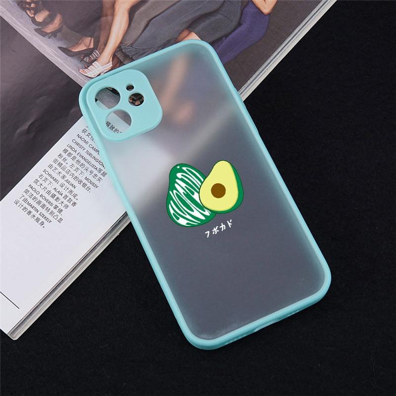Милый Чехол для Телефона с Фруктом Авокадо для IPhone 18 13 11 12 Pro Max X XS XR SE20 7 8 Plus Клубника Вишня Прозрачный Жесткий Матовый Чехол Fundas