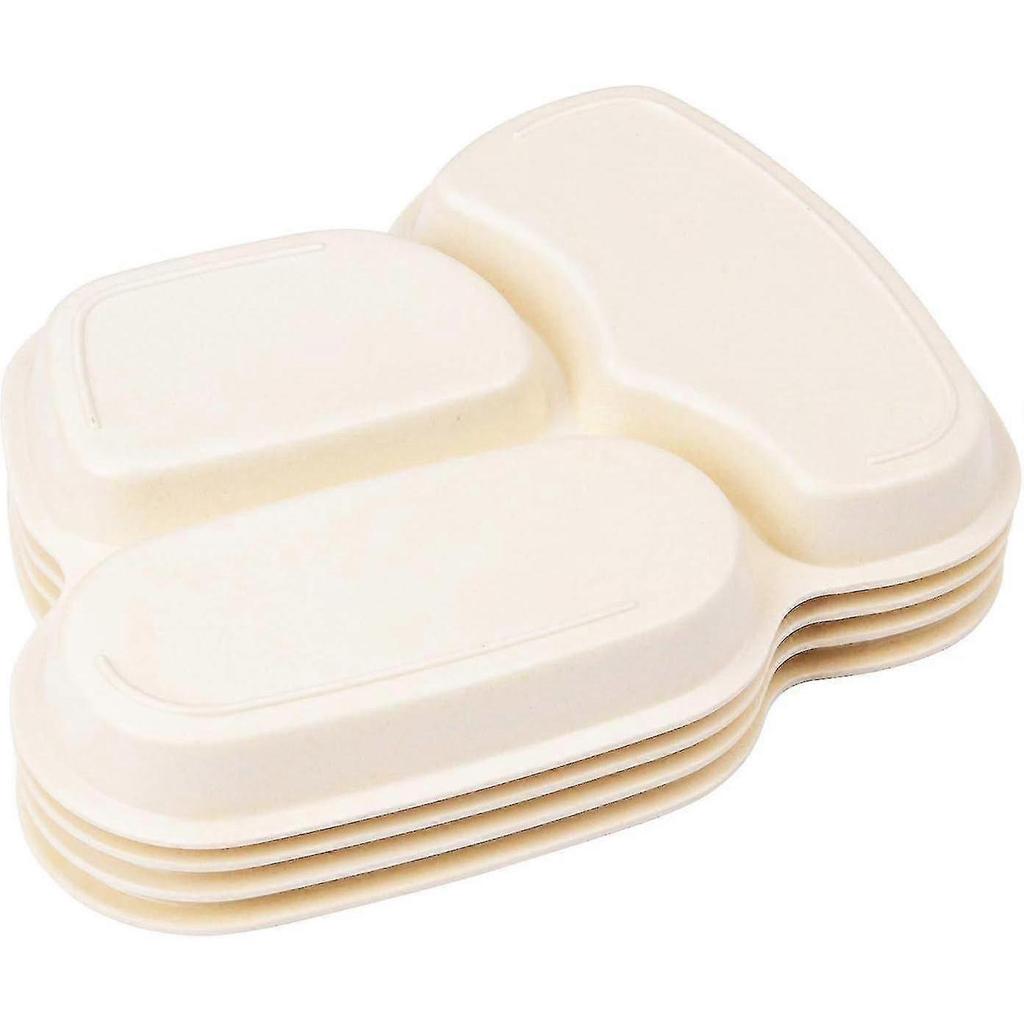 Kid Plate Set Bamboo Toddler Plates Dinnerware Dinner Dish Set Baby Feeding Spill Proof Divided Plate-baby Spoon And Fork 3-piece Set