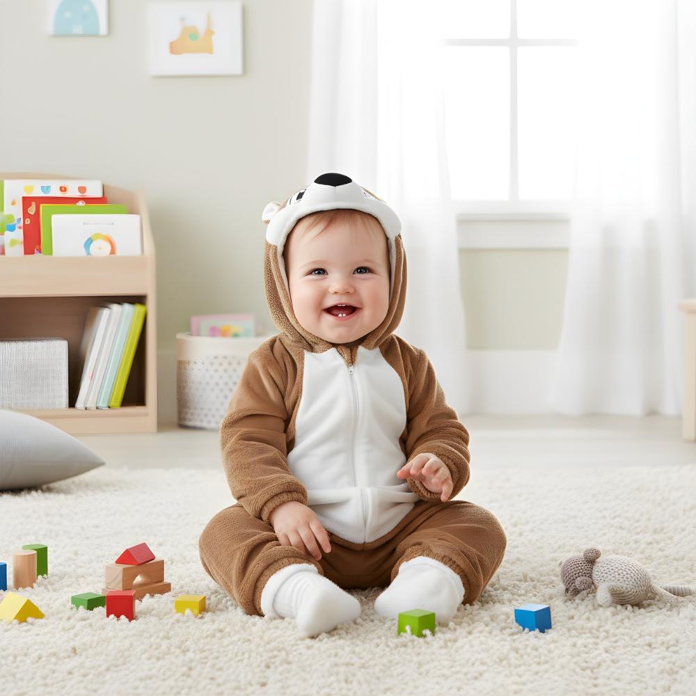 Brown Teddy Bear Onesie Pajamas Costume Baby 100: 84-92