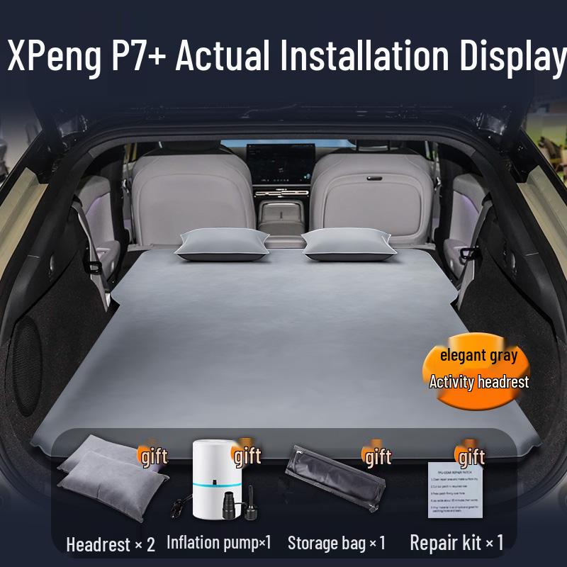 XPeng P7+ Car Mattress: Automatic Inflatable Bed for Trunk and Rear Seat Sleeping.