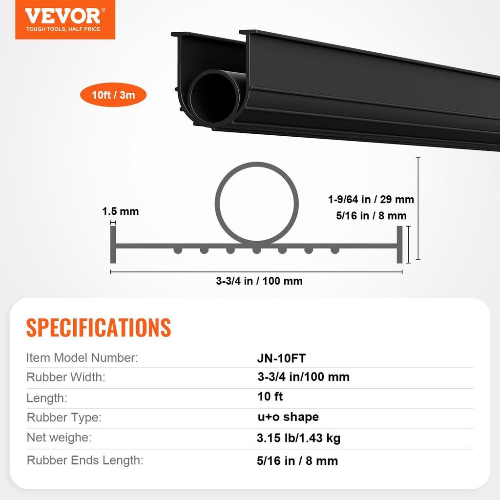 Garage Door Threshold and Bottom Seals Kit, 10 FT U Shape+O Ring Universal Garage Door Bottom Seal Weatherstrip PVC, Combine with Weatherproof Garage