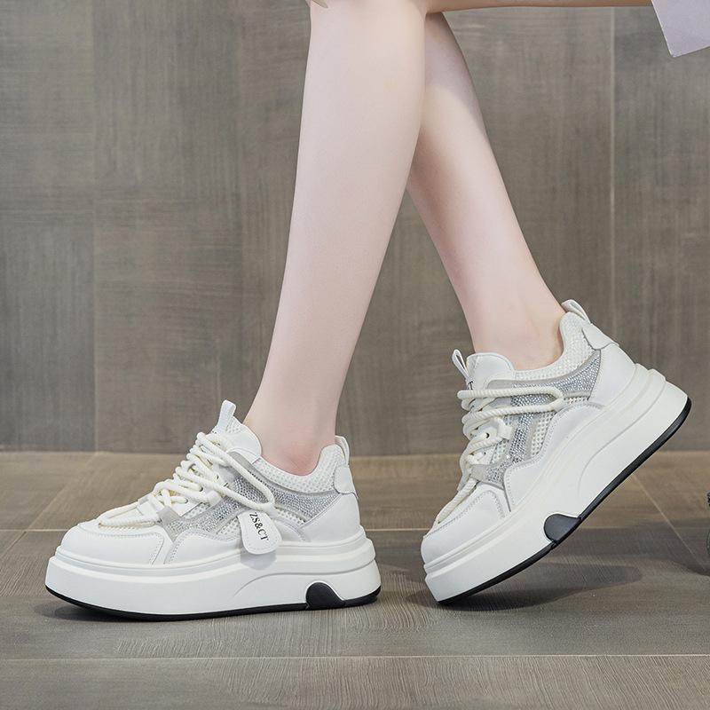 9981 кожаные высокие кроссовки детские новые универсальные весенне-осенние на платформе спортивные и повседневные туфли