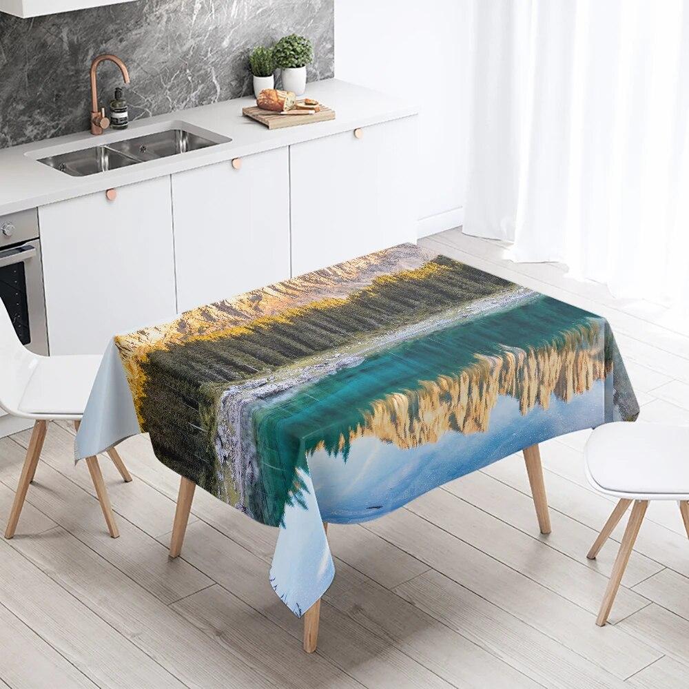 Красивые природные пейзажи с принтом скатерть на открытом воздухе для пикника, кемпинга, устойчивая к пятнам, водонепроницаемая скатерть, украшение для дома