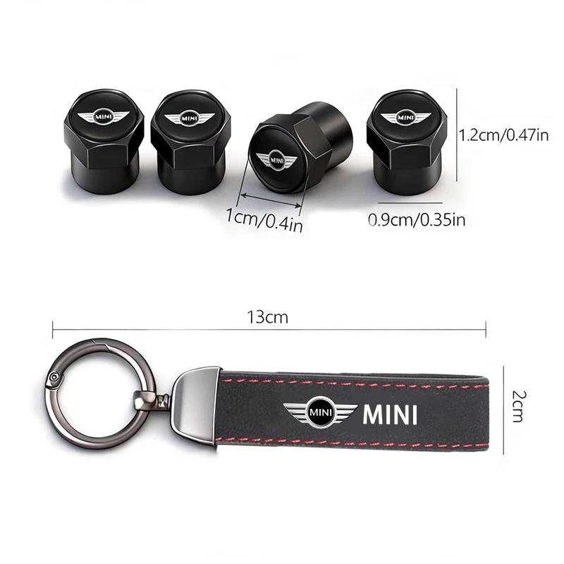 Car Tire Wheel Valve Caps Cover/Car Key Chain Ring Keychain For Mini Cooper JCW Works Cabrio F54 F55 F56 F57 F60 R50 R52 R53 R55 TC1