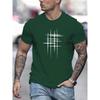 Summer Men's 100% Polyester Casual Loose Size Graphic Line Printed Neck Short-sleeved T-shirt Top